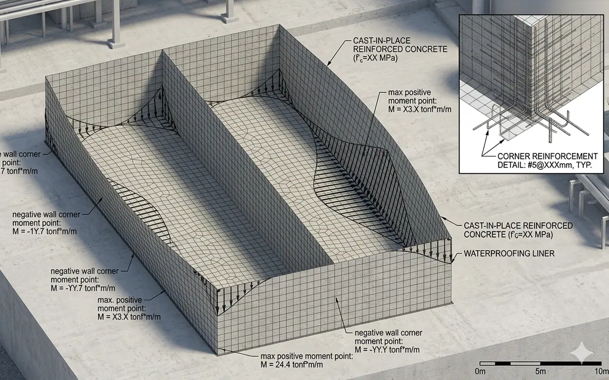Tanque industrial en concreto reforzado para Fabricato